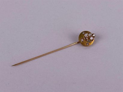 Épingle de cravate en or jaune 18K, l'extrémité...