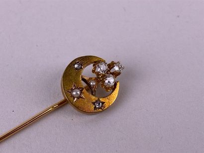 Épingle de cravate en or jaune 18K, l'extrémité...