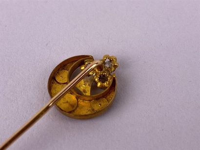 Épingle de cravate en or jaune 18K, l'extrémité...