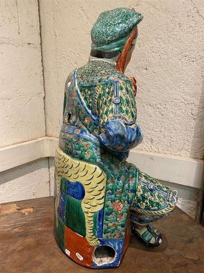 CHINE, fin XIXe, début XXe.
Statue de Guandi...