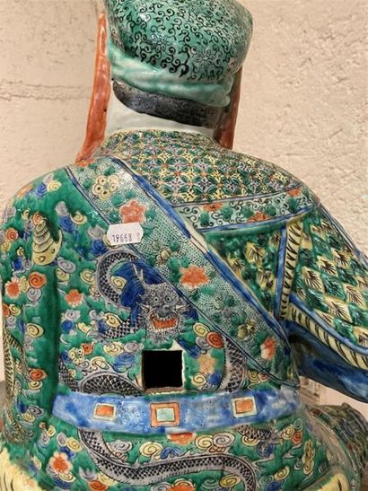 CHINE, fin XIXe, début XXe.
Statue de Guandi...