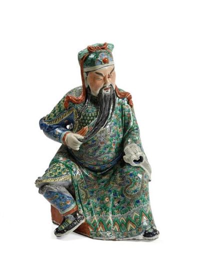 CHINE, fin XIXe, début XXe.
Statue de Guandi...