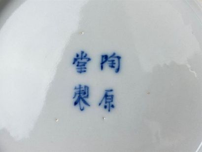 JAPON, XXe.
Assiette en porcelaine bleu blanc...