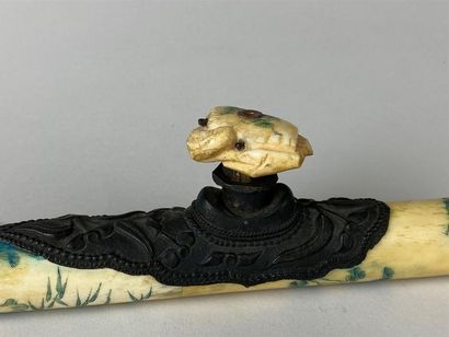 CHINE, fin XIXe-début XXe.
Pipe à opium en...