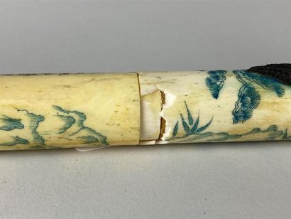 CHINE, fin XIXe-début XXe.
Pipe à opium en...