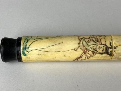 CHINE, fin XIXe-début XXe.
Pipe à opium en...