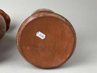 CHINE, XXe.
Deux vases balustres formant...