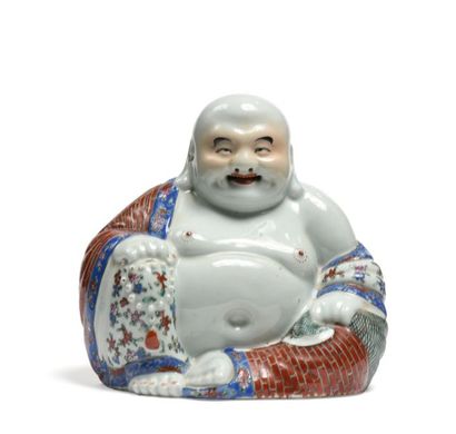 CHINE, XXe.
Statuette de Budai en porcelaine...
