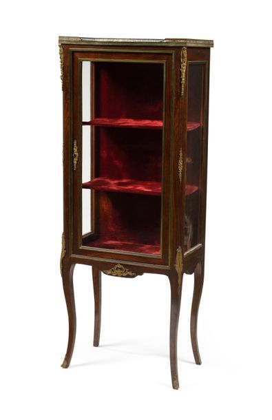 Vitrine rectangulaire en placage de palissandre,...