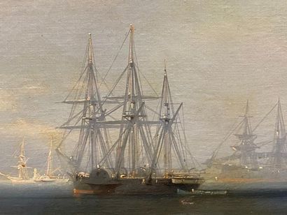 Jean-Baptiste Henri DURAND-BRAGER (1814-1879).
Marine.
Huile...