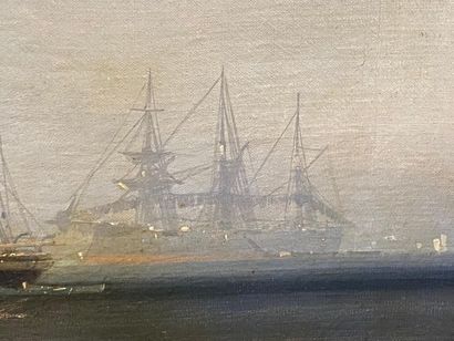 Jean-Baptiste Henri DURAND-BRAGER (1814-1879).
Marine.
Huile...