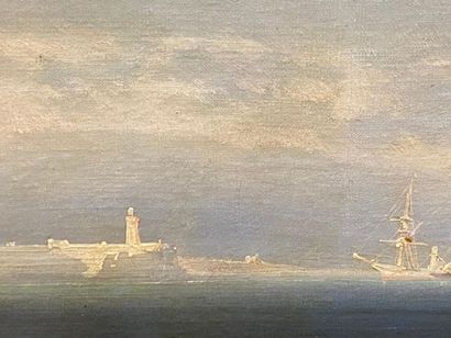 Jean-Baptiste Henri DURAND-BRAGER (1814-1879).
Marine.
Huile...