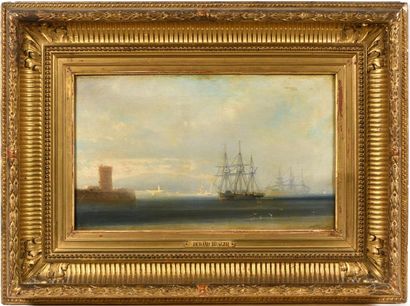 Jean-Baptiste Henri DURAND-BRAGER (1814-1879).
Marine.
Huile...
