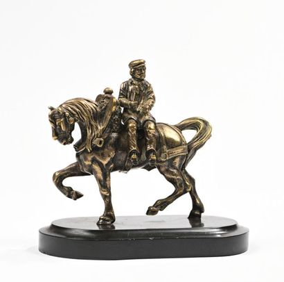 École française XIXe.
Paysan sur son cheval.
Sculpture...