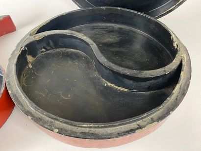 CHINE, début XXe.
Grande boîte couverte en...
