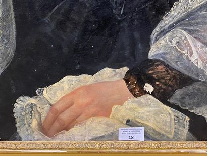 V. VIGUIER (XIXe).
Portrait de jeune femme.
Importante...