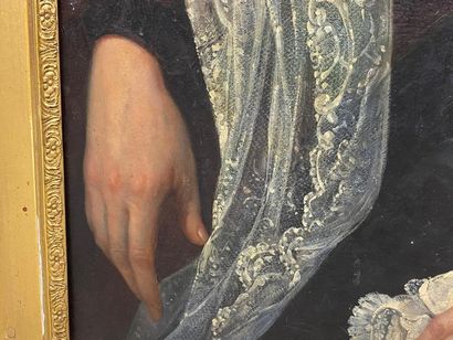 V. VIGUIER (XIXe).
Portrait de jeune femme.
Importante...