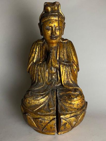 CHINE DU SUD, fin XIXe. 
Statue de bouddha...