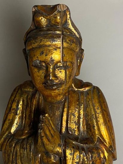 CHINE DU SUD, fin XIXe. 
Statue de bouddha...