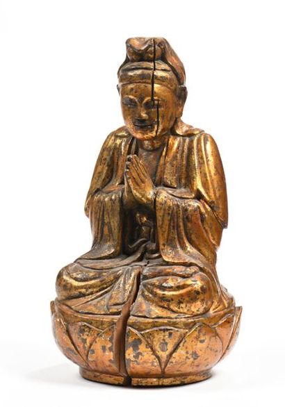 CHINE DU SUD, fin XIXe. 
Statue de bouddha...
