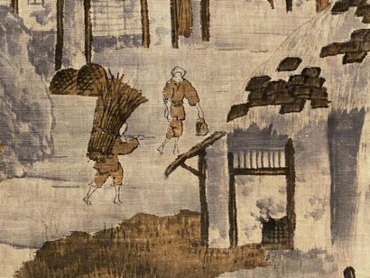 JAPON, début XXe.
Grande tenture en soie...