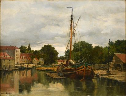 Émile Louis VERNIER (1829-1887).
Bateau fluvial...