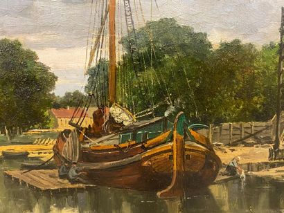 Émile Louis VERNIER (1829-1887).
Bateau fluvial...