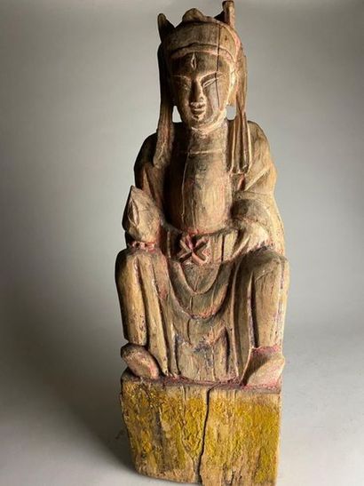 CHINE, fin XIXe.
Statuette de dignitaire...