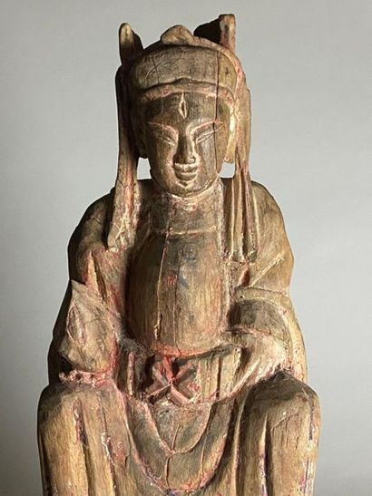 CHINE, fin XIXe.
Statuette de dignitaire...