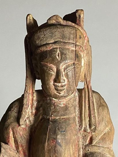 CHINE, fin XIXe.
Statuette de dignitaire...