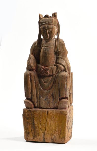 CHINE, fin XIXe.
Statuette de dignitaire...