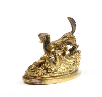 École française XIXe.
Chien de chasse et...