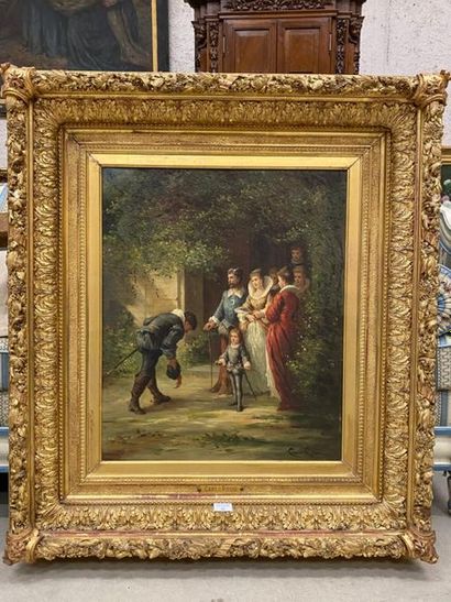 Carlo ROSSI (fin XIXe).
La Révérence.
Huile...