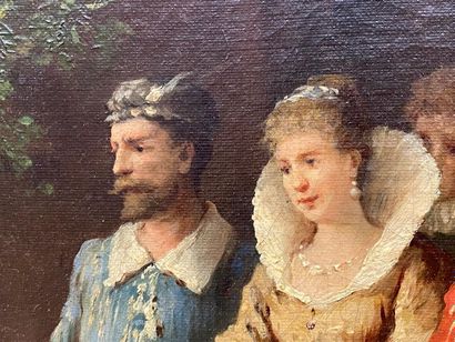 Carlo ROSSI (fin XIXe).
La Révérence.
Huile...
