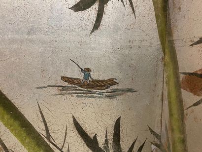 JAPON, XXe.
Paravent à quatre feuilles, une...