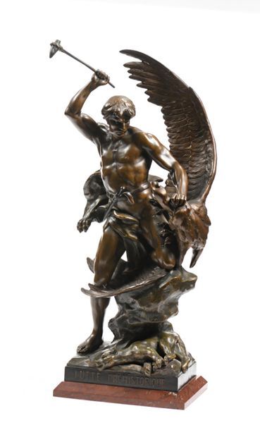 Émile Louis PICAULT (1833-1915).
Lutte préhistorique.
Importante...