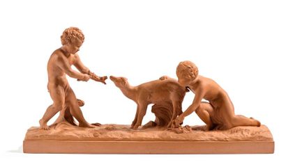 Ugo CIPRIANI (1887-1960).
Deux enfants jouant...