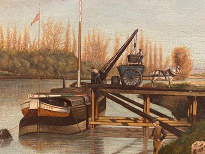 A . CANDELOT (actif au XIXe).
Paysage animé...