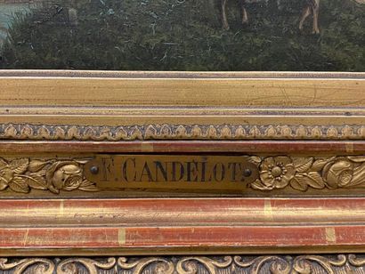 A . CANDELOT (actif au XIXe).
Paysage animé...