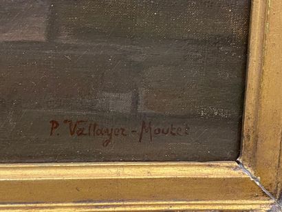 Pauline VALLAYER-MOUTET (XIXe-XXe).
La Repasseuse.
Huile...