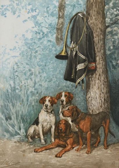Olivier Charles de PENNE (1831-1897).
Chiens...
