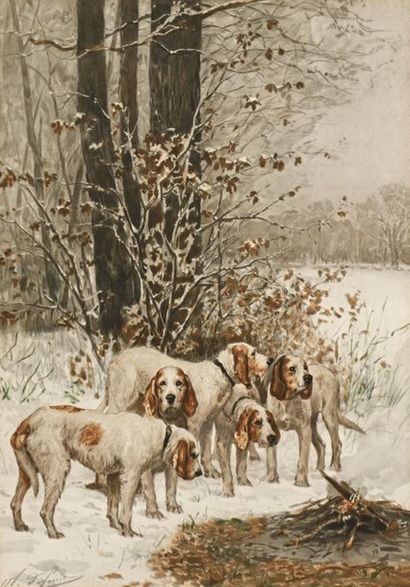 Olivier Charles de PENNE (1831-1897).
Chiens...