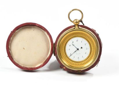 Pendule de carrosse ou d'alcôve circulaire...