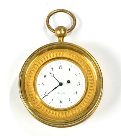 Pendule de carrosse ou d'alcôve circulaire...