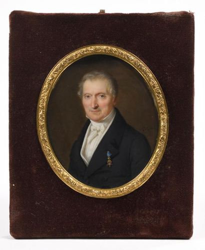 François MEURET (1800-1887).
Portrait d'homme...