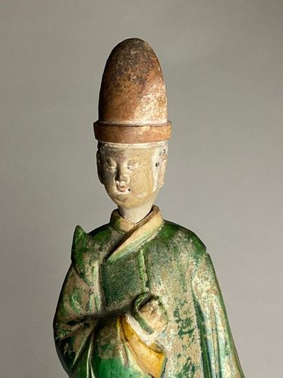 CHINE, dynastie Ming, XVIIe.
Statue de gardien...