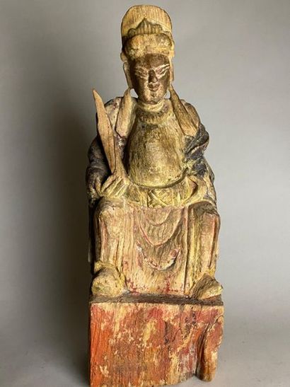 CHINE, fin XIXe.
Statuette de dignitaire...
