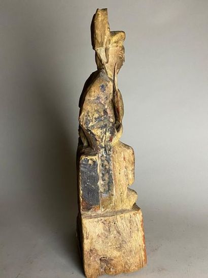 CHINE, fin XIXe.
Statuette de dignitaire...