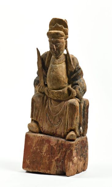 CHINE, fin XIXe.
Statuette de dignitaire...