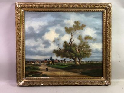 A. DUVAL (XIXe-XXe). Sur le chemin du village...